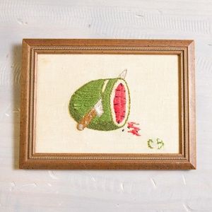 Framed Watermelon Embroidery